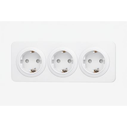 Aigostar - Kodune pistikupesa raamiga 3Z SCHUKO 250V/16A valge