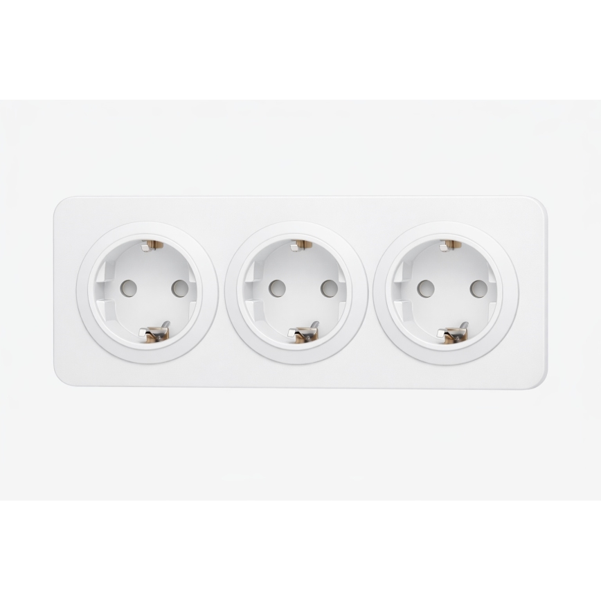 Aigostar - Kodune pistikupesa raamiga 3Z SCHUKO 250V/16A valge