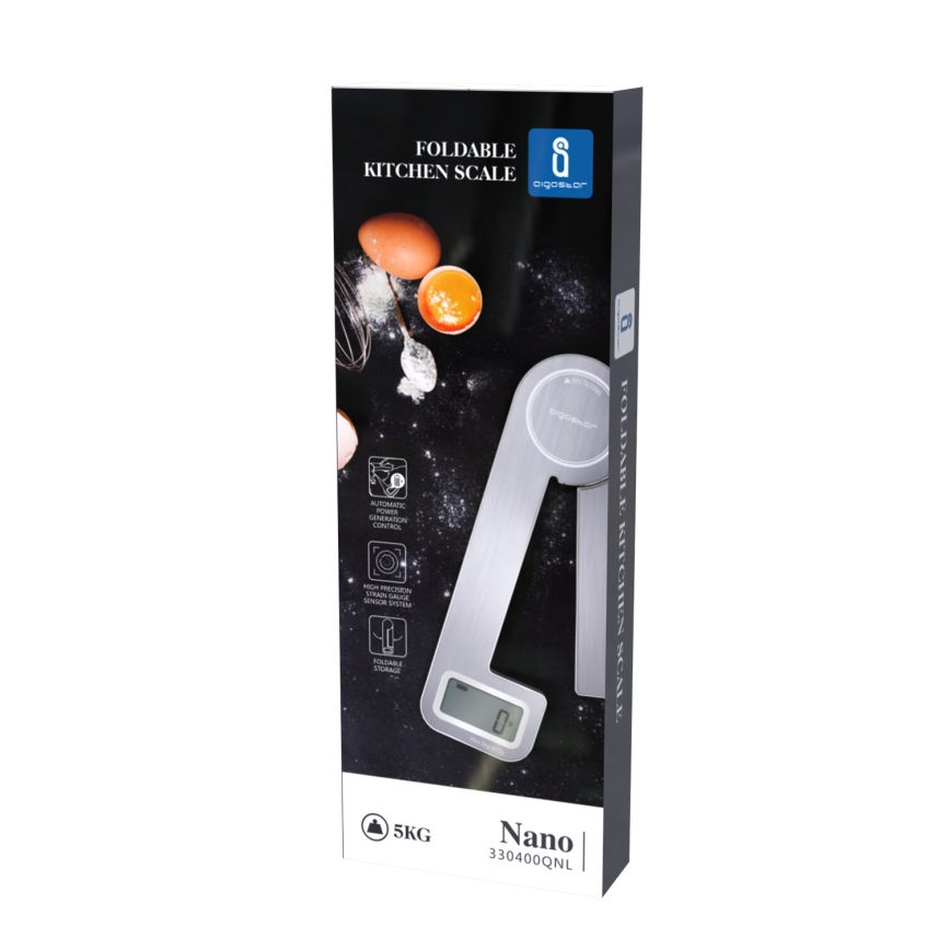 Aigostar - Kokkupandav köögikaal 5kg matt kroom
