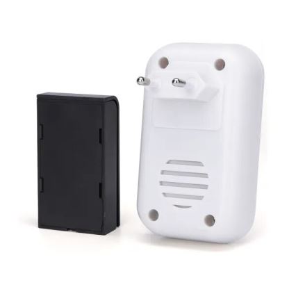Aigostar - KOMPLEKT 2x Juhtmevaba uksekell pistikuga 230V/12V IP44 valge/must