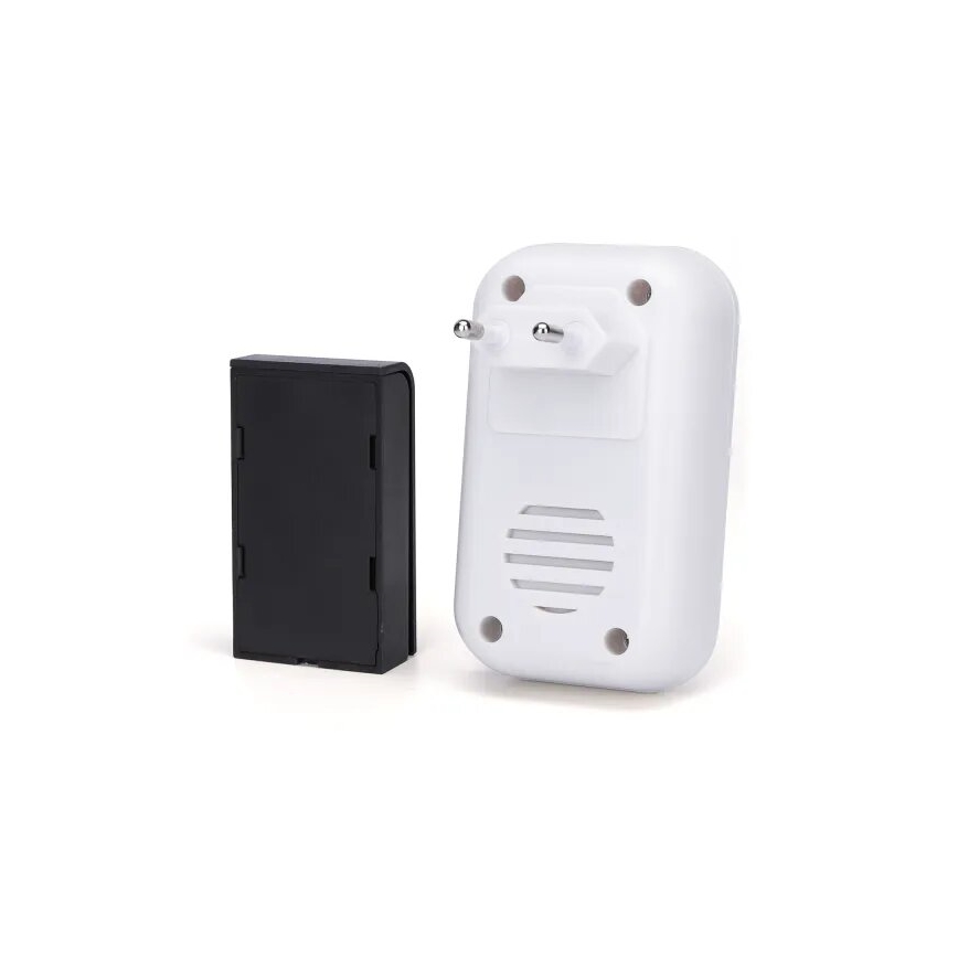 Aigostar - KOMPLEKT 2x Juhtmevaba uksekell pistikuga 230V/12V IP44 valge/must