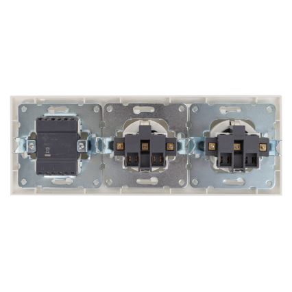 Aigostar - KOMPLEKT 2x Kodu pistikupesa lülitiga 2x16A/250V