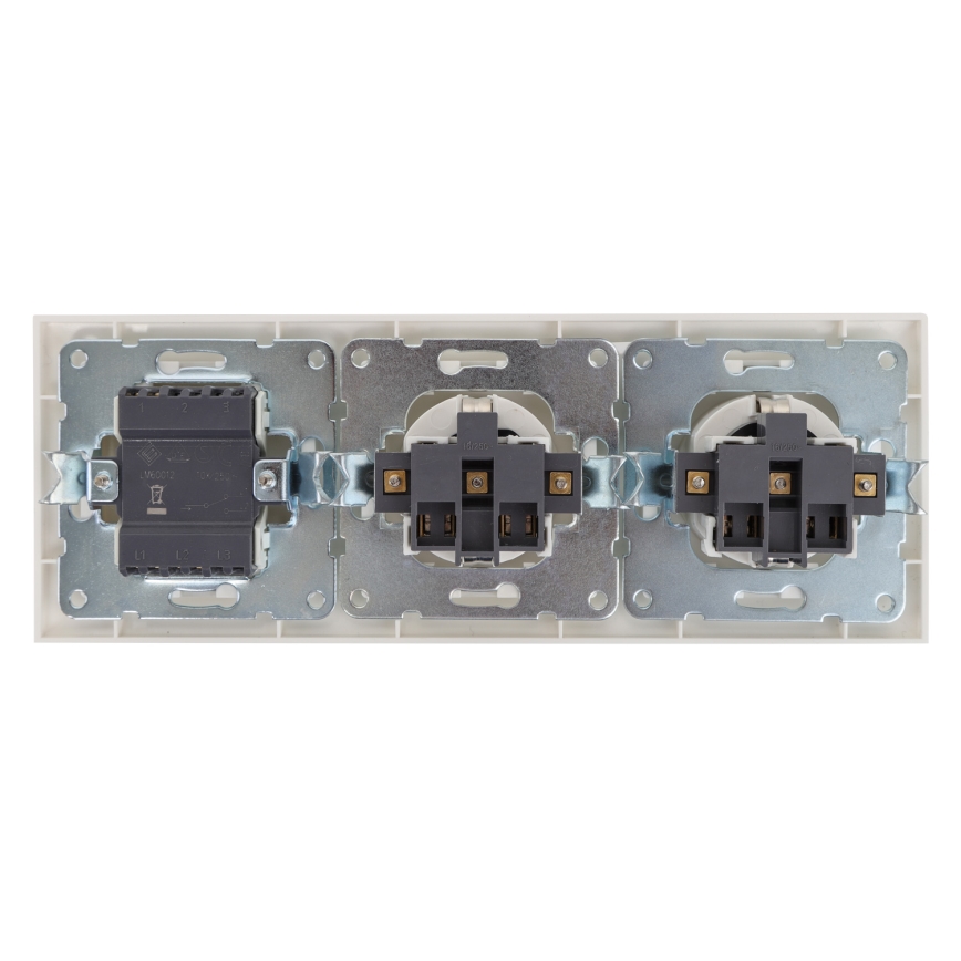 Aigostar - KOMPLEKT 2x Kodu pistikupesa lülitiga 2x16A/250V
