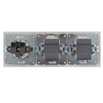 Aigostar - KOMPLEKT 2x Kodulüliti 2-nupu pistikupesaga 1x16A/250V SCHUKO