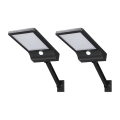 Aigostar - KOMPLEKT 2x LED päikesepaneeliga tänavavalgusti anduriga LED/3W/3,7V1800 mAh IP44 3000/4000/5000K + kaugjuhtimispult