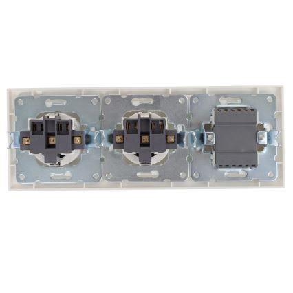 Aigostar - KOMPLEKT 2x Pistik lülitiga 2x16A/250V SCHUKO