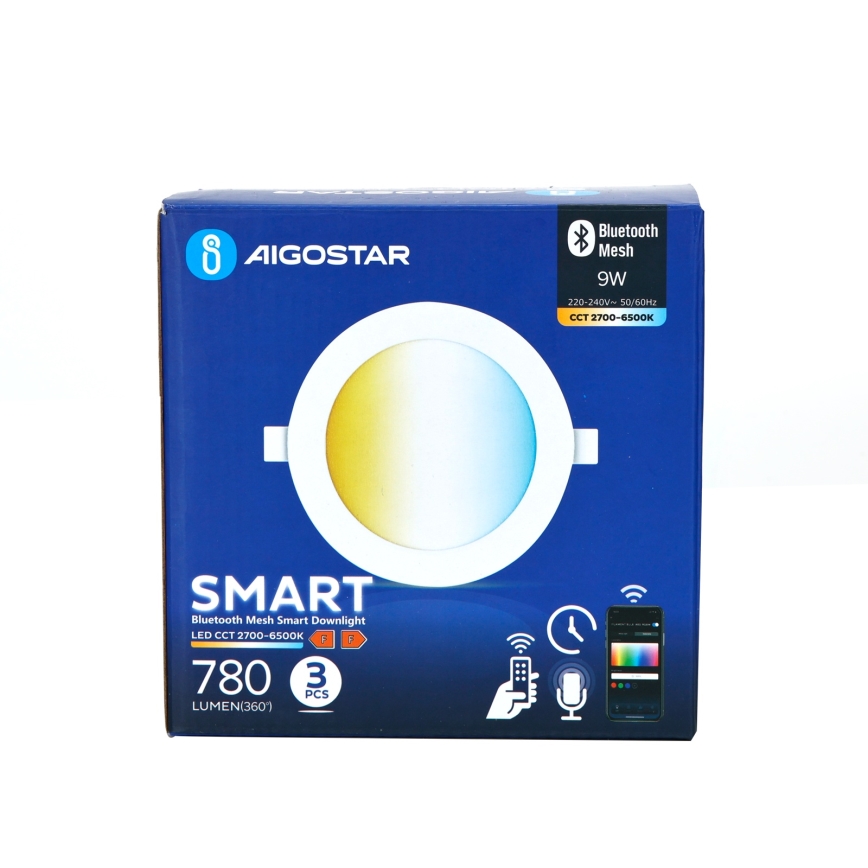 Aigostar - KOMPLEKT 3x LED Hämardatav süvistatav valgusti MESH LED/9W/230V 2700K-6500K d. 14,5 cm