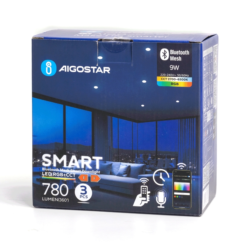 Aigostar - KOMPLEKT 3x LED RGB Hämardatav süvistatav valgusti MESH LED/9W/230V 2700K-6500K d. 14,5cm