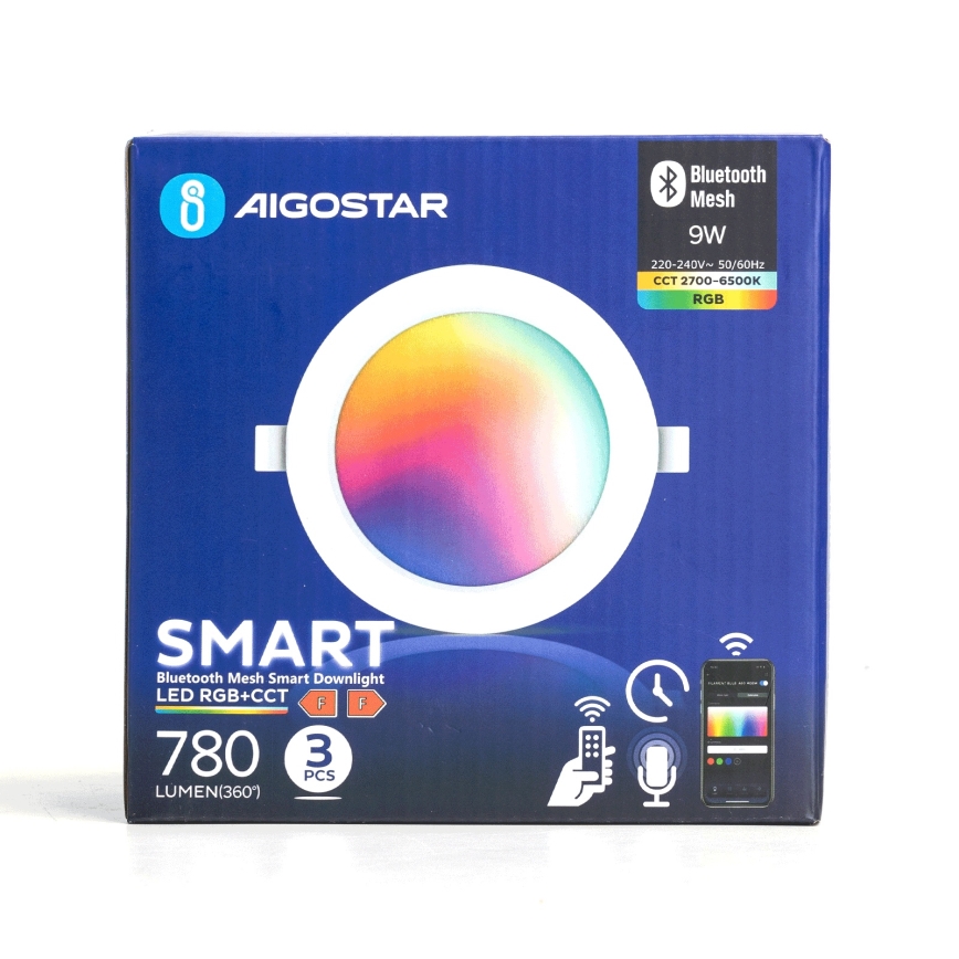 Aigostar - KOMPLEKT 3x LED RGB Hämardatav süvistatav valgusti MESH LED/9W/230V 2700K-6500K d. 14,5cm