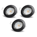 Aigostar - Komplekt 3x LED süvistatav laevalgusti 1xGU10/4,5W/230V 4000K must