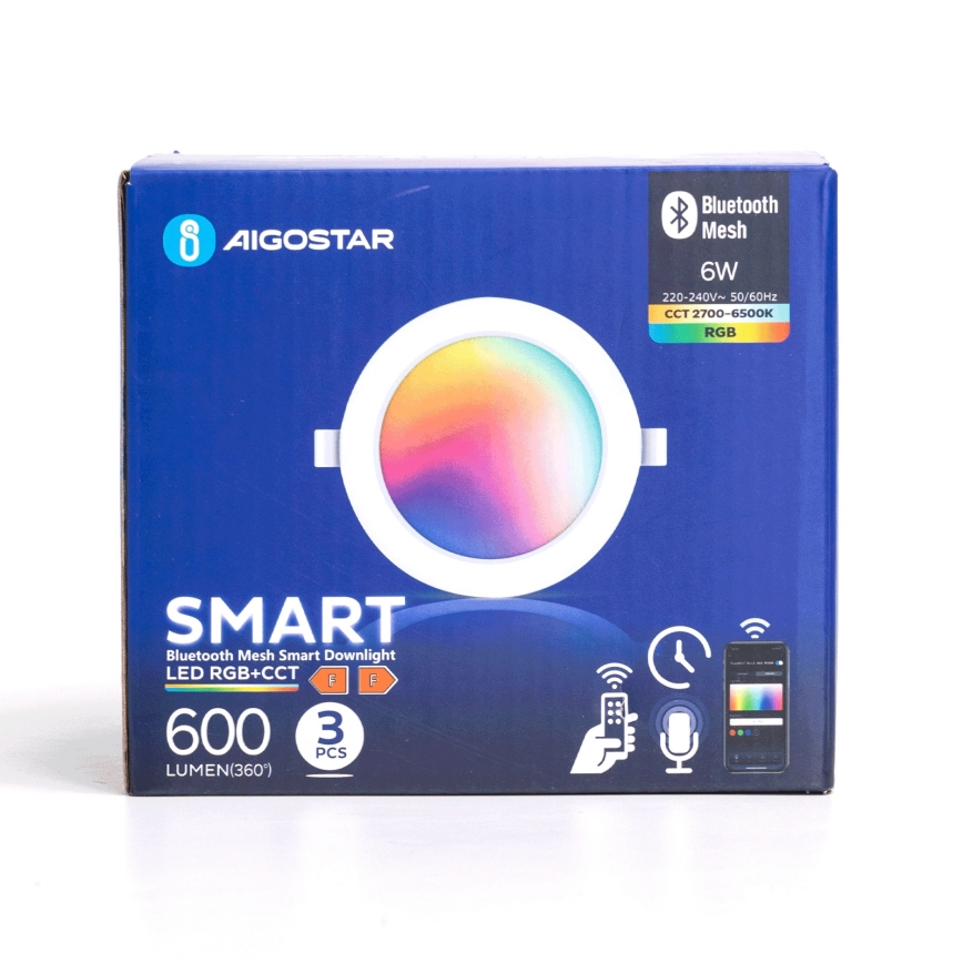 Aigostar - KOMPLEKT 3 x LED RGB Hämardatav süvistatav valgusti MESH LED/6W/230V 2700K-6500K d. 11,5cm