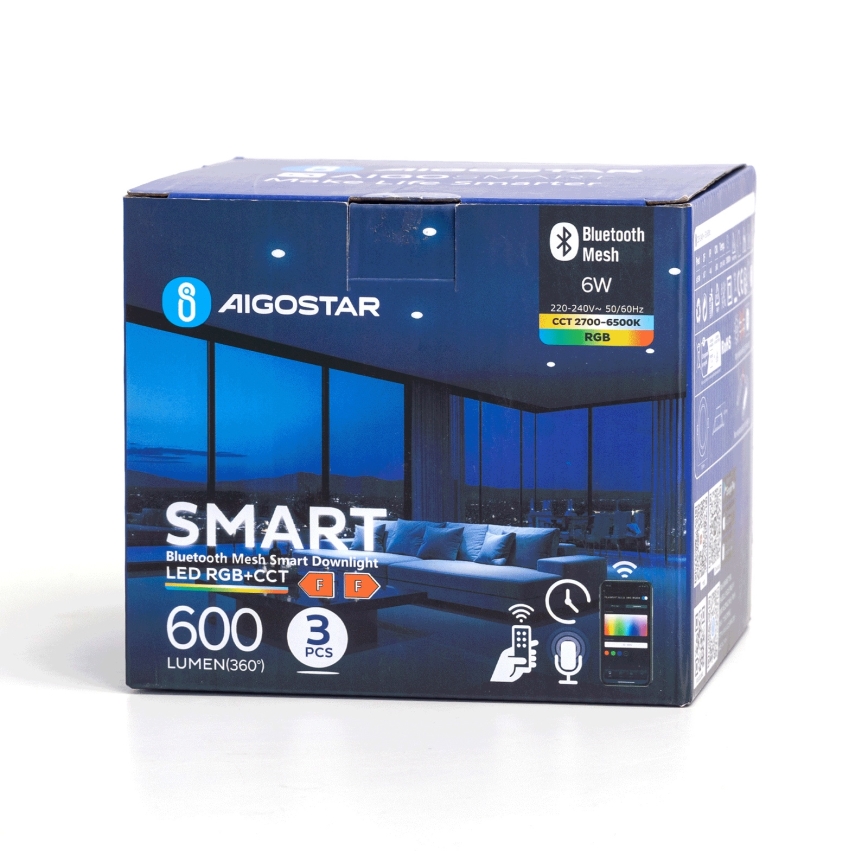 Aigostar - KOMPLEKT 3 x LED RGB Hämardatav süvistatav valgusti MESH LED/6W/230V 2700K-6500K d. 11,5cm