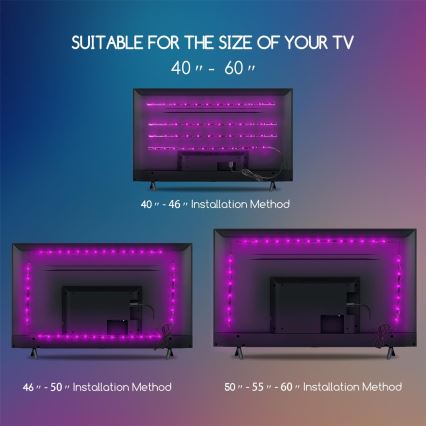 Aigostar - KOMPLEKT 4x LED RGB Hämardatav riba 0,5m LED/2,5W/5V IP65 + pult