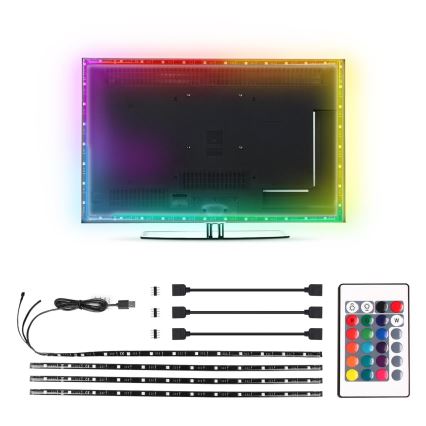 Aigostar - KOMPLEKT 4x LED RGB Hämardatav riba 0,5m LED/2,5W/5V IP65 + pult