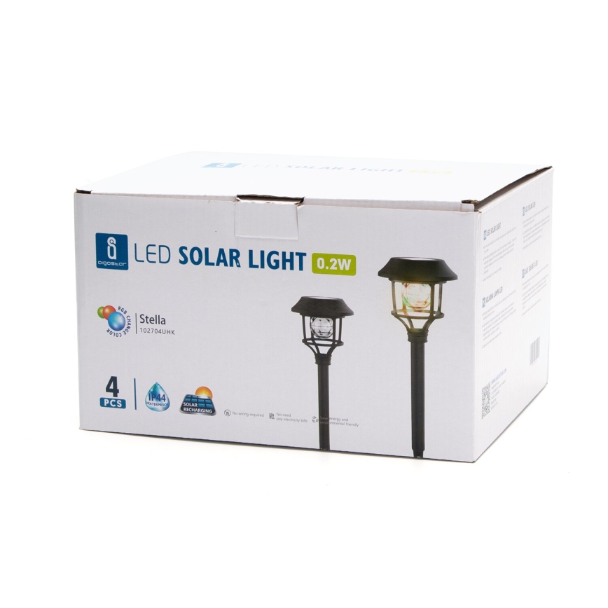 Aigostar - KOMPLEKT 4x RGB LED Päikesepaneeliga valgusti LED/0,2W/2V 40 mAh IP44