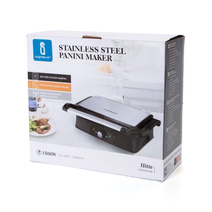 Aigostar - Kontaktgrill 1500W/230V matt kroom/must