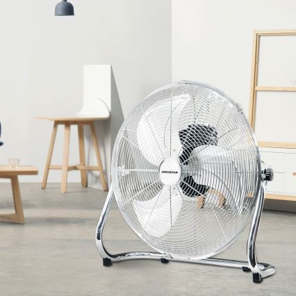 Aigostar - Põrandatuuluti 100 W / 230 V, läbimõõt 54 cm, läikiv kroom