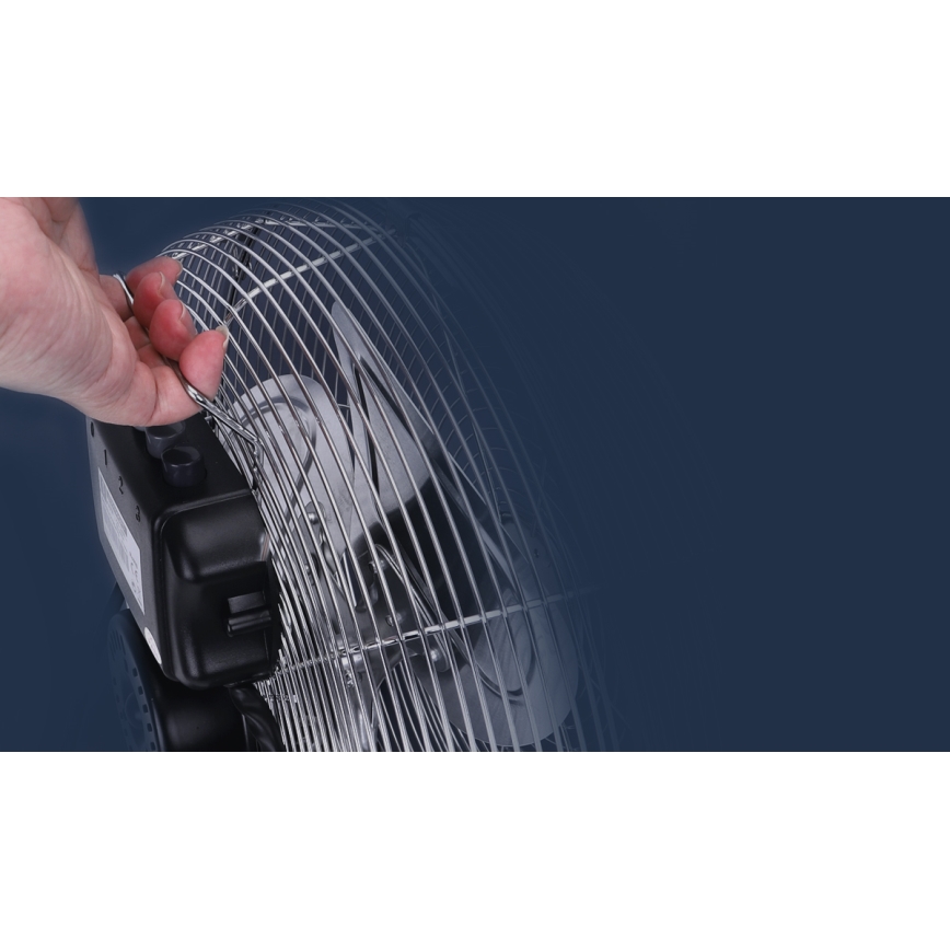 Aigostar - Põrandatuuluti 100 W / 230 V, läbimõõt 54 cm, läikiv kroom