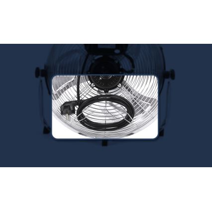 Aigostar - Põrandatuuluti 100 W / 230 V, läbimõõt 54 cm, läikiv kroom