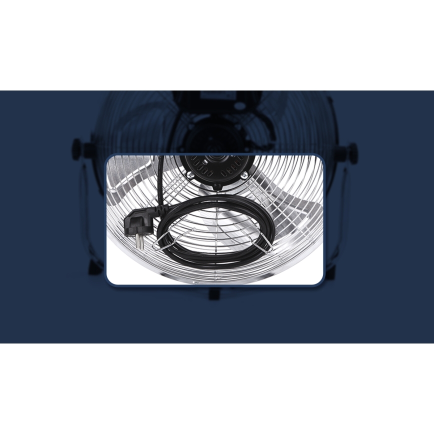 Aigostar - Põrandatuuluti 100 W / 230 V, läbimõõt 54 cm, läikiv kroom
