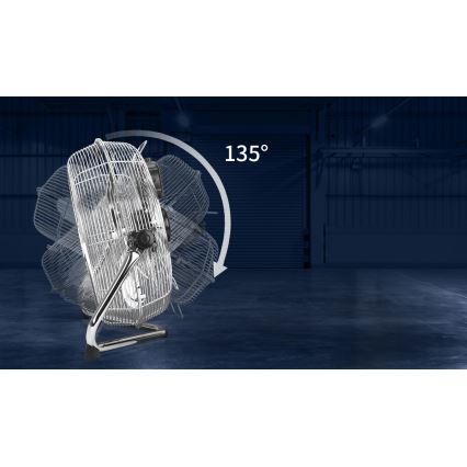 Aigostar - Põrandatuuluti 100 W / 230 V, läbimõõt 54 cm, läikiv kroom
