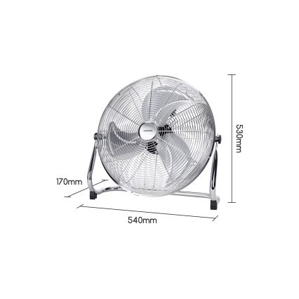 Aigostar - Põrandatuuluti 100 W / 230 V, läbimõõt 54 cm, läikiv kroom