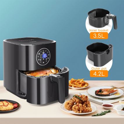 Aigostar - Kuumaõhufritüür 1500W/230V 3,5l must