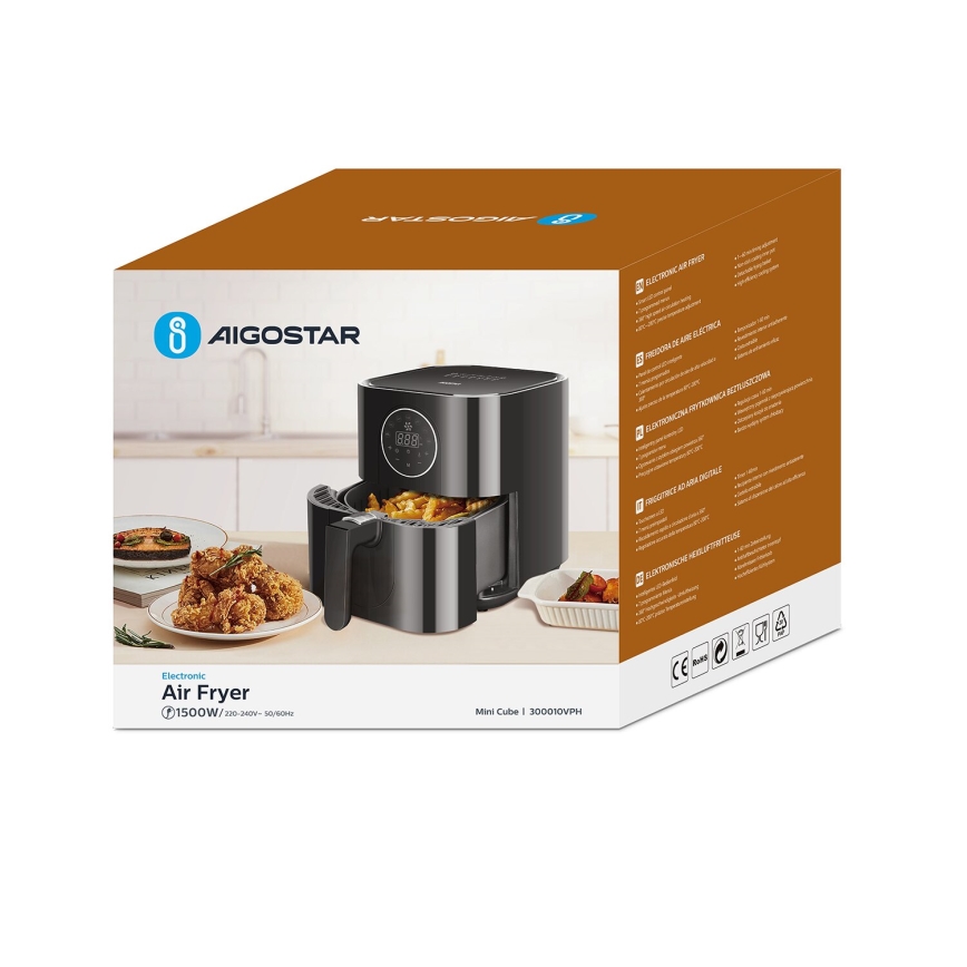 Aigostar - Kuumaõhufritüür 1500W/230V 3,5l must