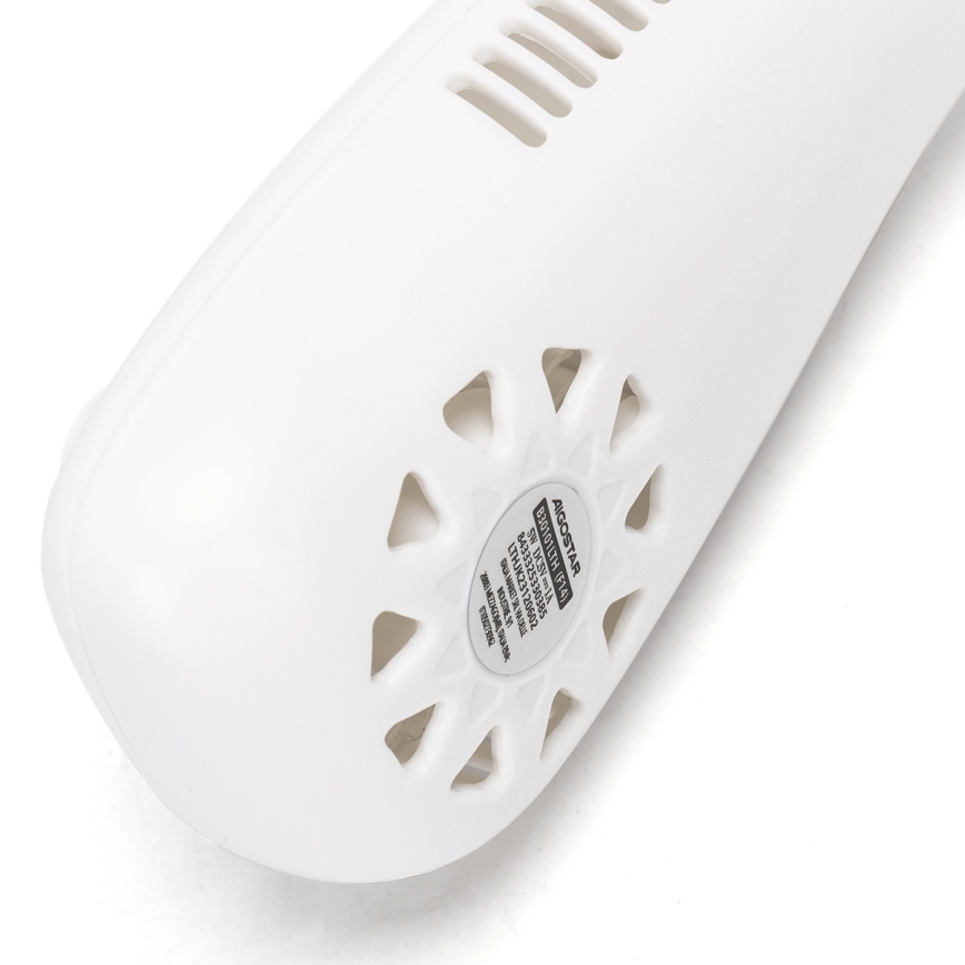 Aigostar - Laetav kaelaventilaator 4W/5V 2000mAh valge