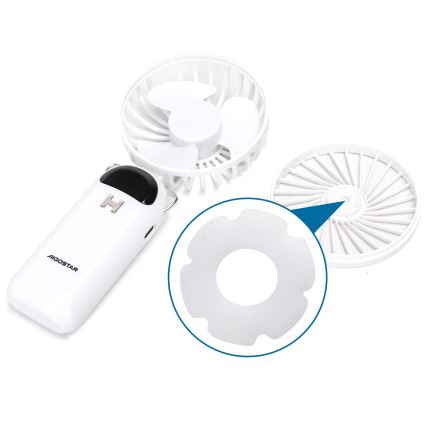 Aigostar - Laetav käes hoitav ventilaator 4W/5V 1200mAh valge