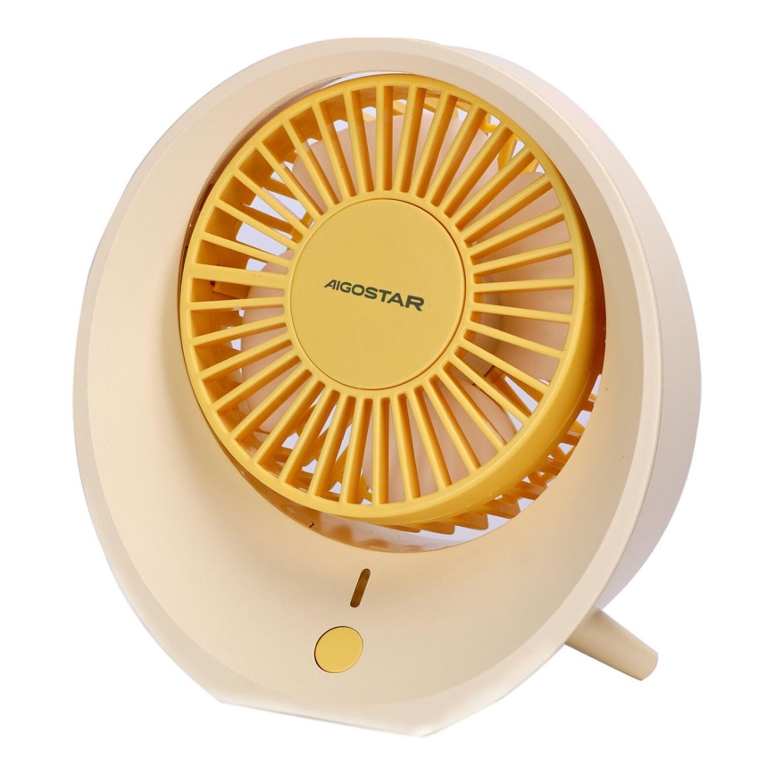 Aigostar - Laetav lauaventilaator 3W/5V 1200mAh USB oranž