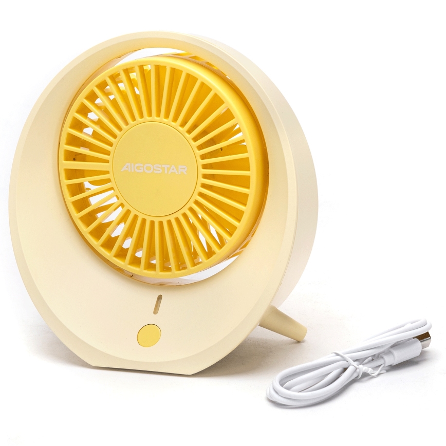 Aigostar - Laetav lauaventilaator 3W/5V 1200mAh USB oranž