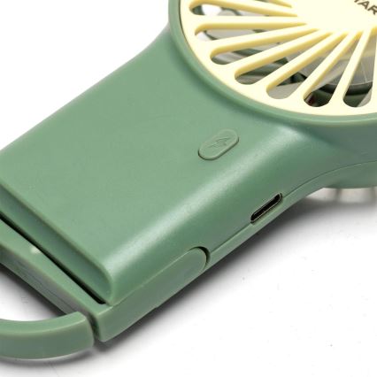 Aigostar - Laetav taskuventilaator 4W/5V 500mAh USB roheline