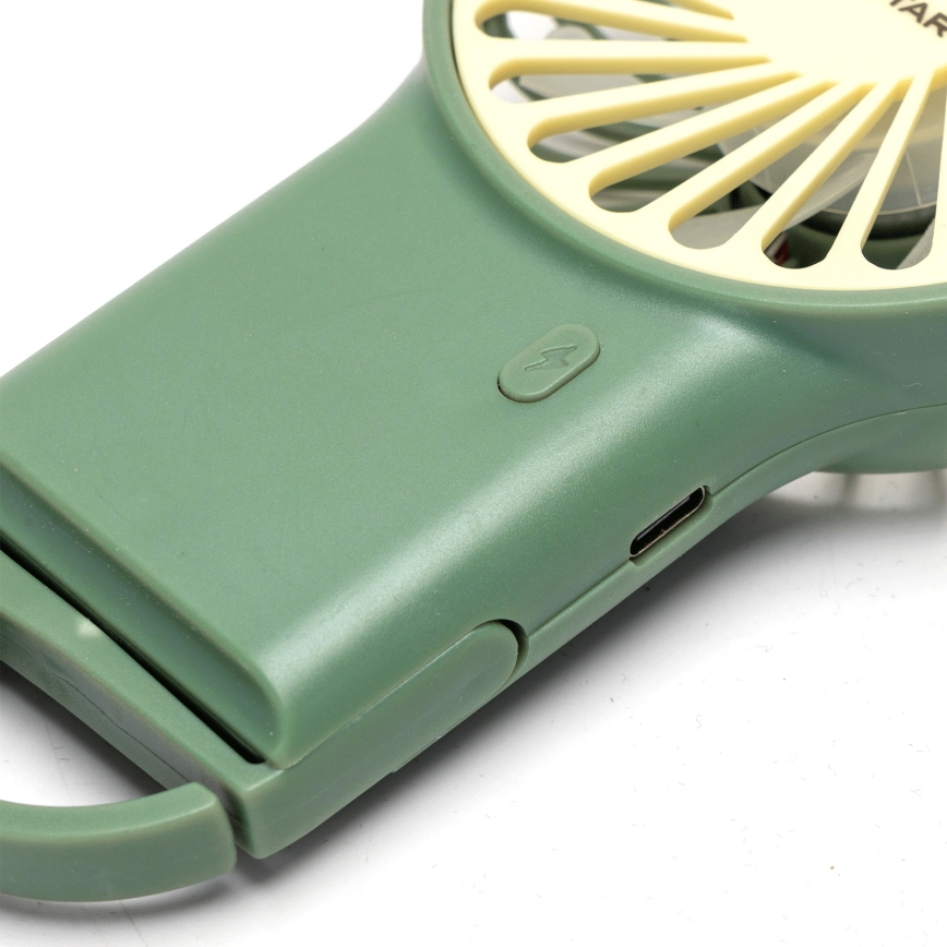 Aigostar - Laetav taskuventilaator 4W/5V 500mAh USB roheline