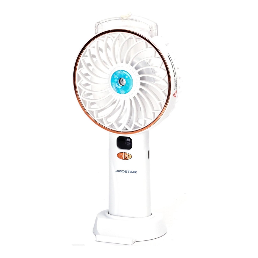 Aigostar - Laetav taskuventilaator 5W/5V 2400mAh USB valge