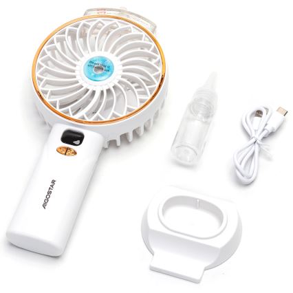 Aigostar - Laetav taskuventilaator 5W/5V 2400mAh USB valge
