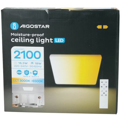 Aigostar - LED hämardatav vannitoa laevalgusti LED/18W/230V 3000K-6500K IP54 + kaugjuhtimispult
