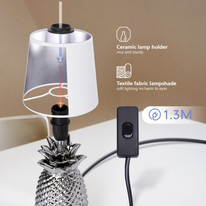 Aigostar - Laualamp 1xE14/40W/230V läikiv kroom