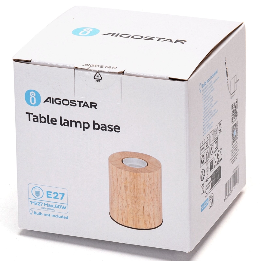 Aigostar - Laualamp 1xE27/60W/230V beež