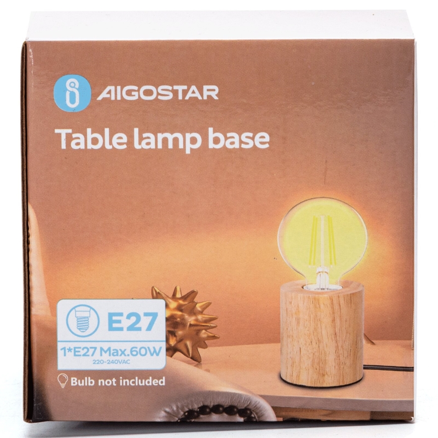 Aigostar - Laualamp 1xE27/60W/230V beež