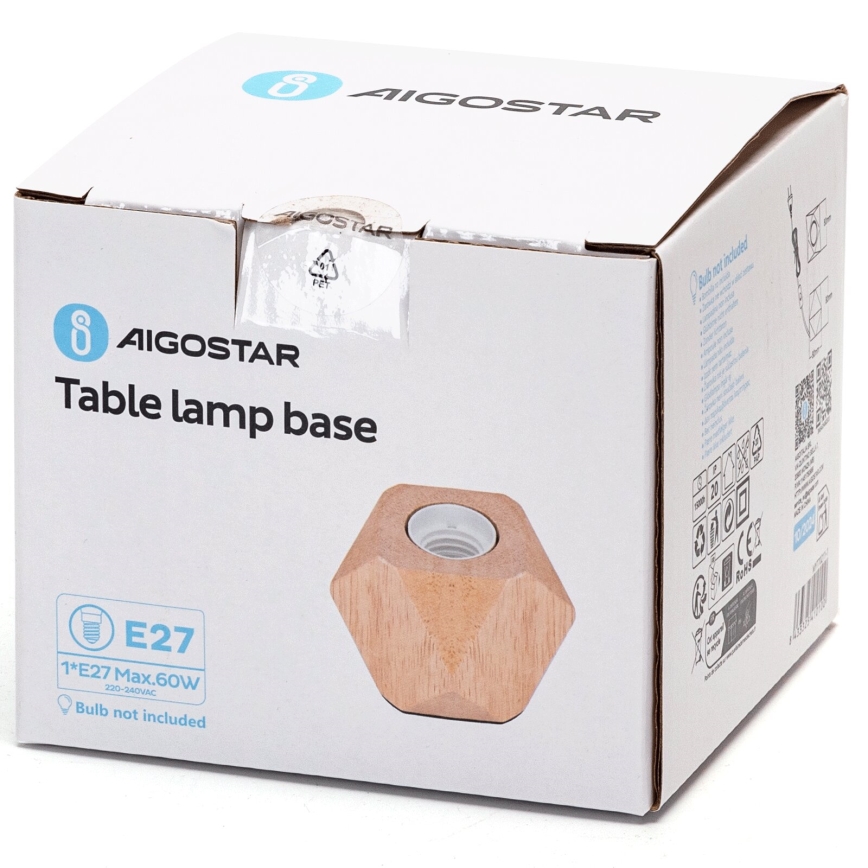 Aigostar - Laualamp 1xE27/60W/230V beež