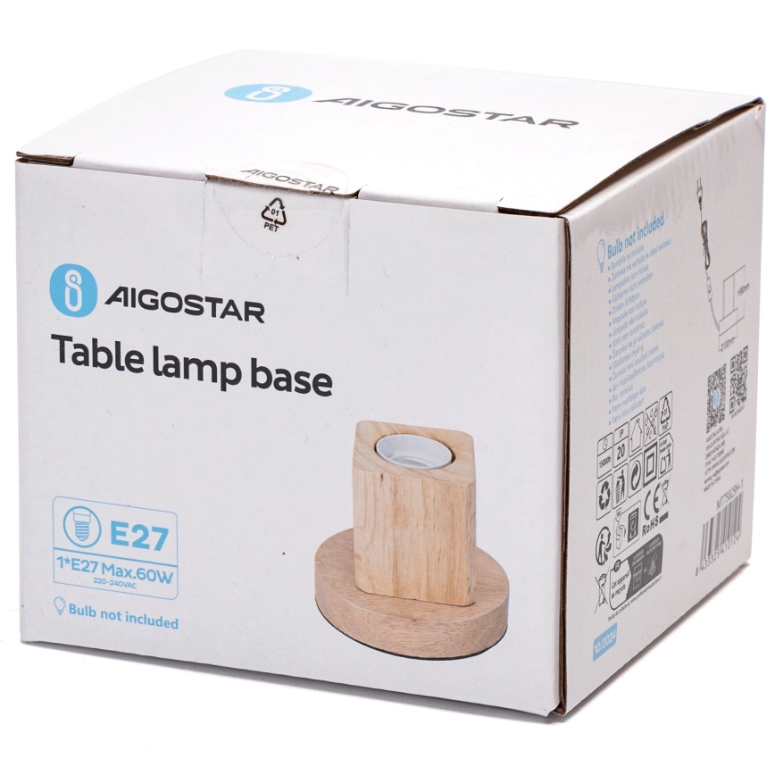 Aigostar - Laualamp 1xE27/60W/230V beež
