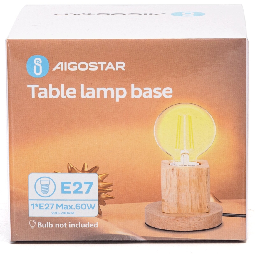 Aigostar - Laualamp 1xE27/60W/230V beež