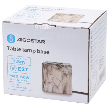 Aigostar - Laualamp 1xE27/60W/230V valge/hall