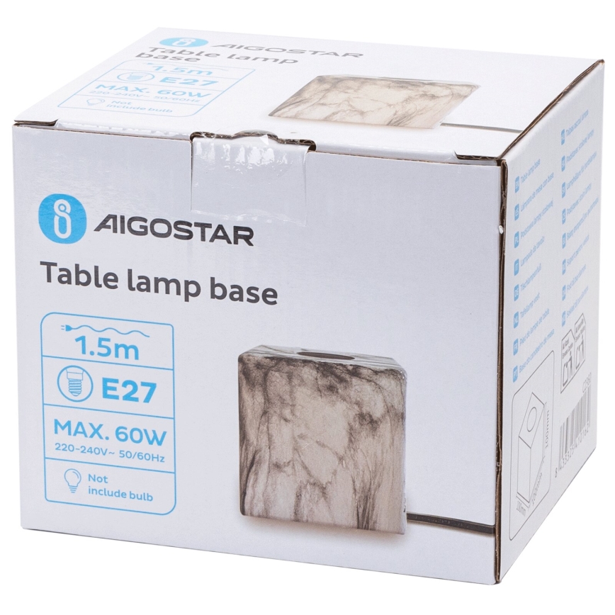 Aigostar - Laualamp 1xE27/60W/230V valge/hall