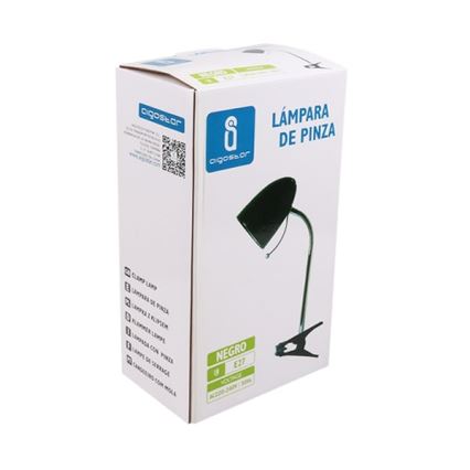 Aigostar -  Laualamp klambriga 1xE27/11W/230V must/läikiv kroom