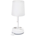 Aigostar - Laualamp pistikupesadega 1xE27/60W/230V valge