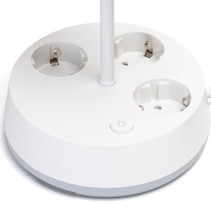 Aigostar - Laualamp pistikupesadega 1xE27/60W/230V valge