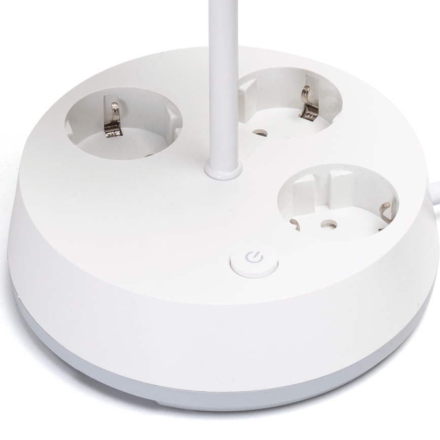 Aigostar - Laualamp pistikupesadega 1xE27/60W/230V valge