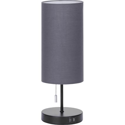 Aigostar - Laualamp USB pordiga 1xE27/40W/230V must